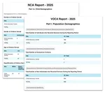 Sample 1-Click VOCA and NCA reports in Collaborate, showing site-by-site rollup with statewide totals.